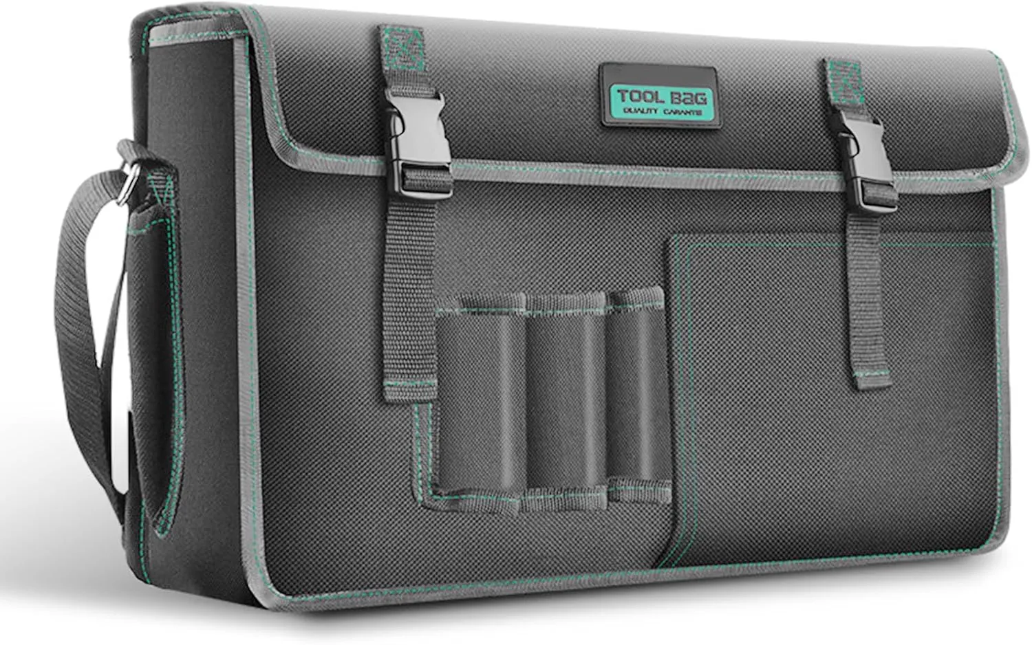 Durable Canvas Tool Bag with Shoulder Strap Large Capacity and Organized Storage Carry Case for Hand/Power Tools