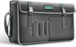 Durable Canvas Tool Bag with Shoulder Strap Large Capacity and Organized Storage Carry Case for Hand/Power Tools