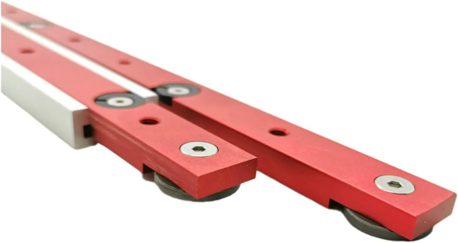 Durable T Tracks Hardware Red Woodworking T Slot Slider Practical Pusher Modification Metal Miter Tool Bar Limit Woodworking Machinery Accessories(Red 650mm)