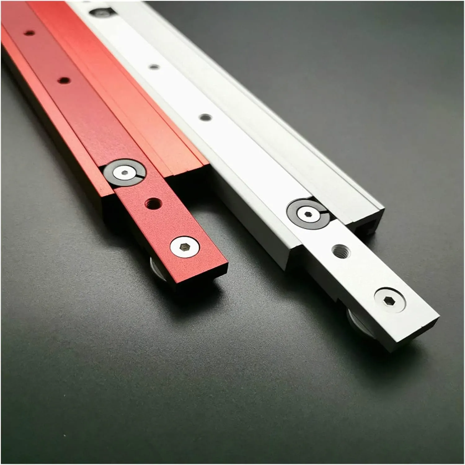 Durable T Tracks Hardware Red Woodworking T Slot Slider Practical Pusher Modification Metal Miter Tool Bar Limit Woodworking Machinery Accessories(Red 650mm)
