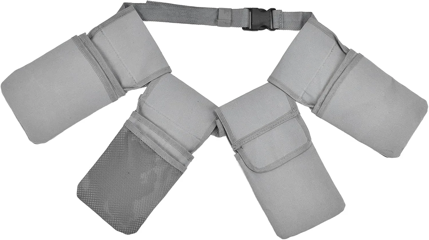 Durably 16oz Gardening Tool Belt with 7 Pockets, Waist Belt, Spacious Pockets, Pouches, Breathable Material, Grey, for Garden