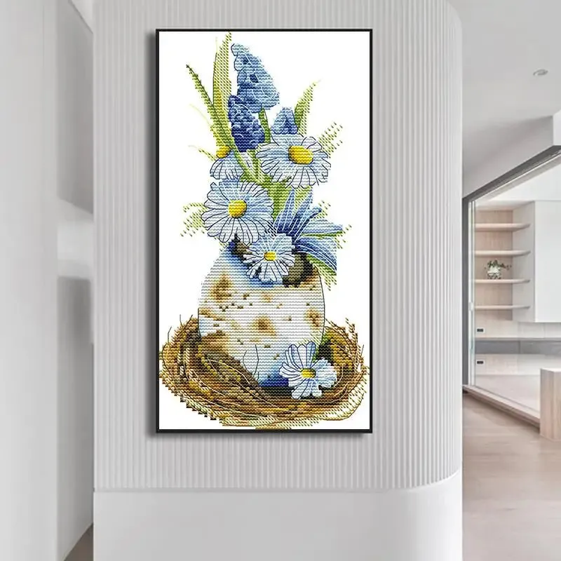 Easter Daisies Floral Patterns Cross Stitch Kits For Adults