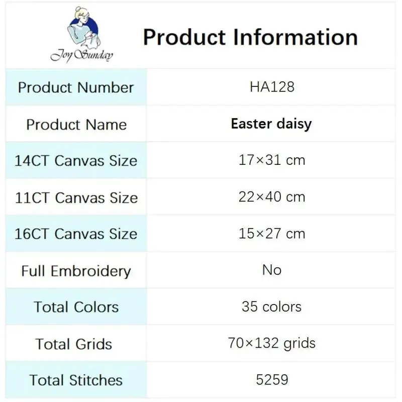 Easter Daisies Floral Patterns Cross Stitch Kits For Adults