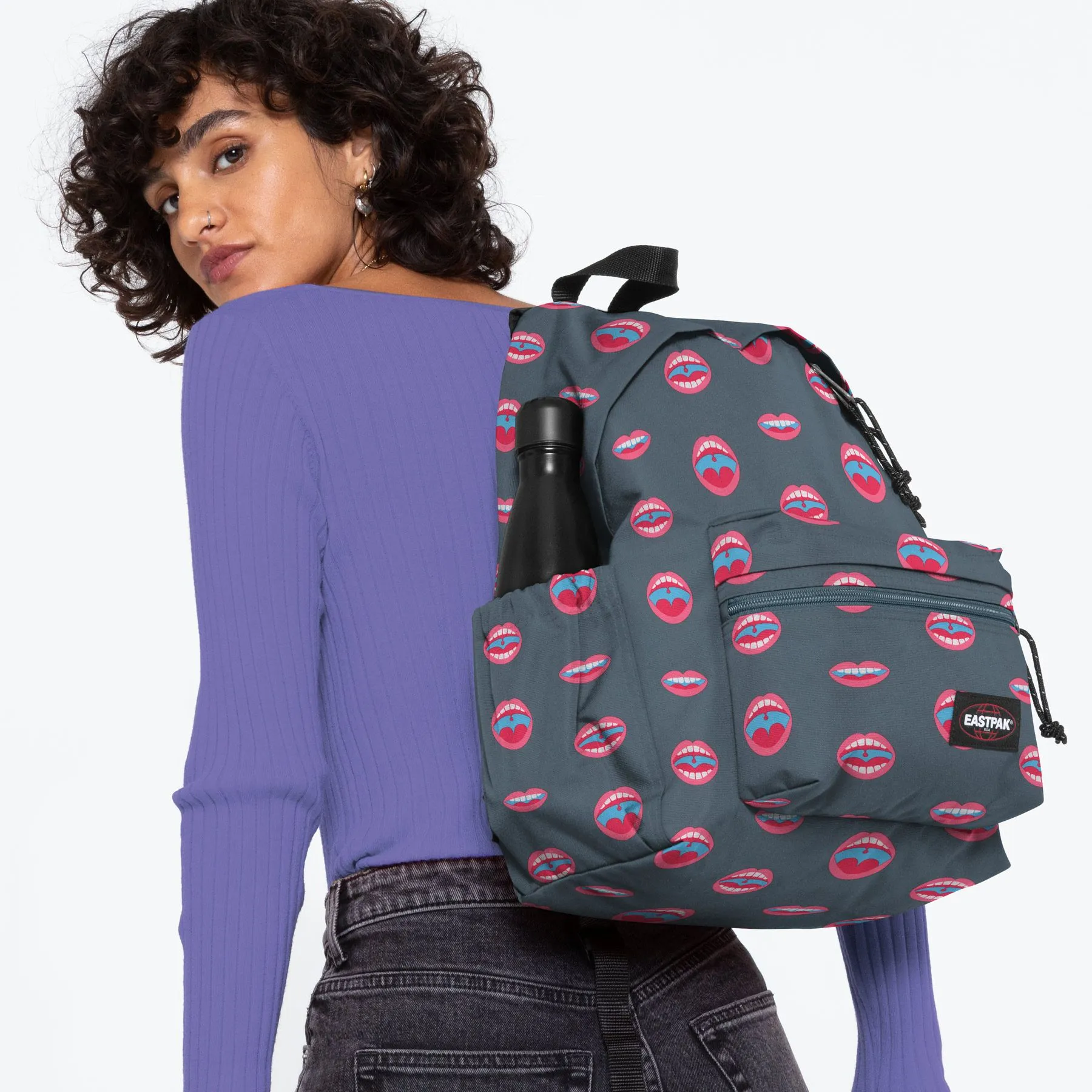 Eastpak Padded Zippl'R  Wall Art Mouth Backpack - Grey