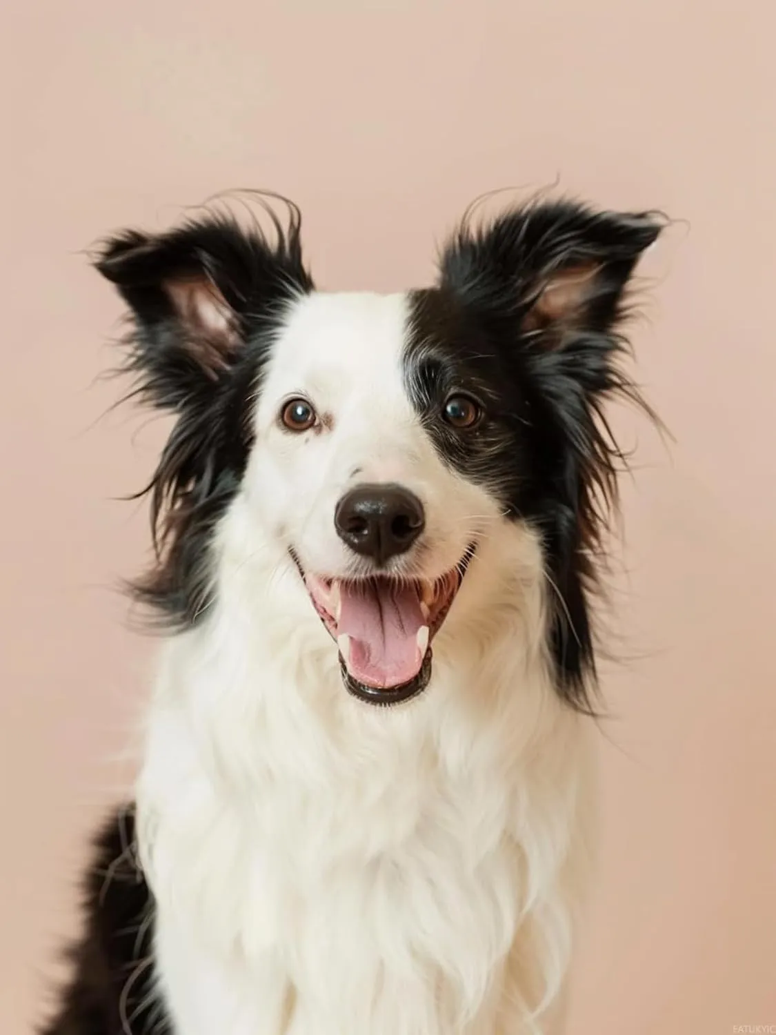EATUKYIC 5D Diamond Art Painting Kits Happy Smiling White and Black Border Dog DIY Round Full Drill Diamond Paint by Diamond Number Kits for Beginners Crystal Cross Stitch Wall Decoration 30x40cm