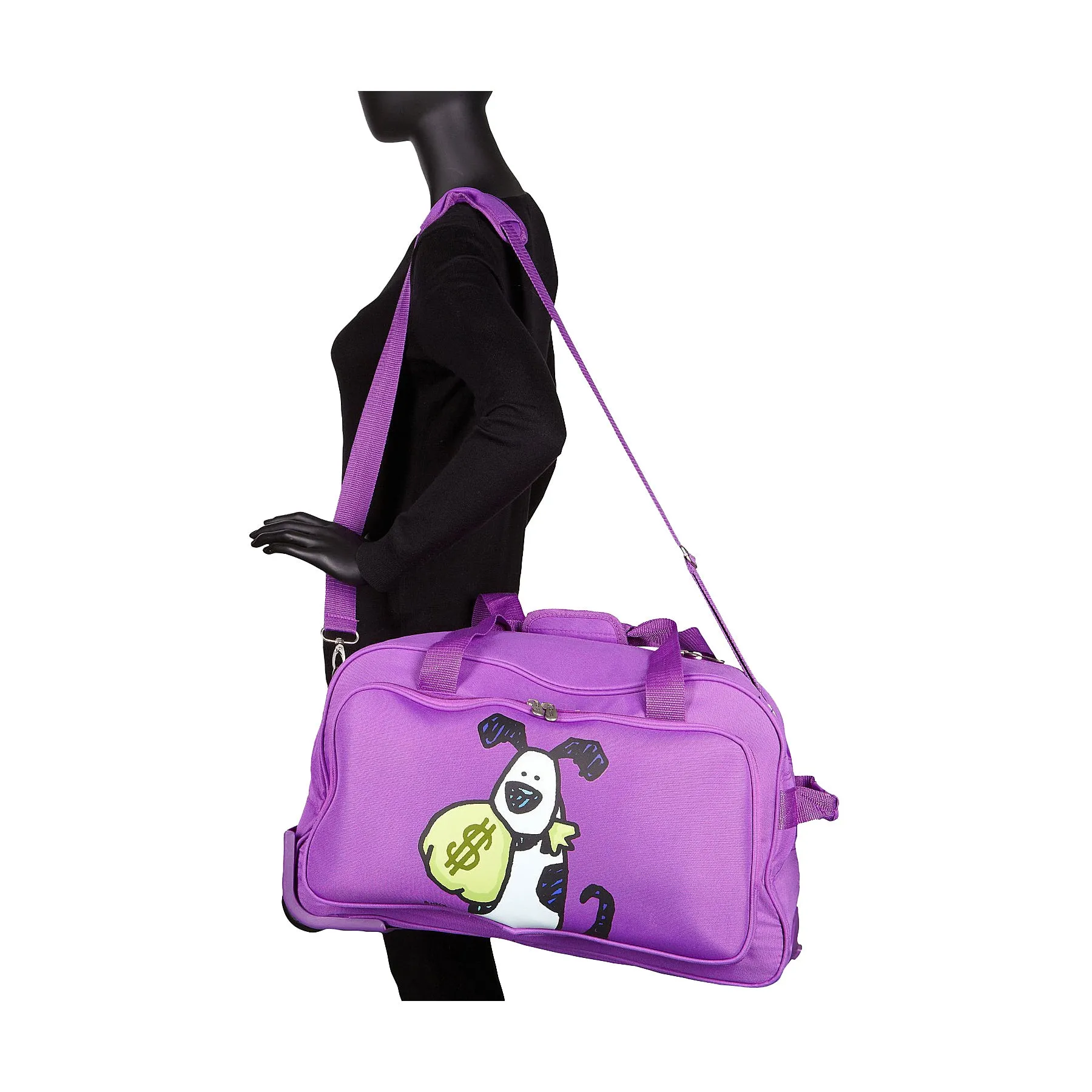 Ed Heck Lightweight 5-PC Spinner Luggage Set Purple-Money Doggie One Size U1