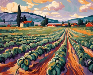Eggplant Field (1) - Van-Go Paint-by-Number Kit 50x65cm no Frame