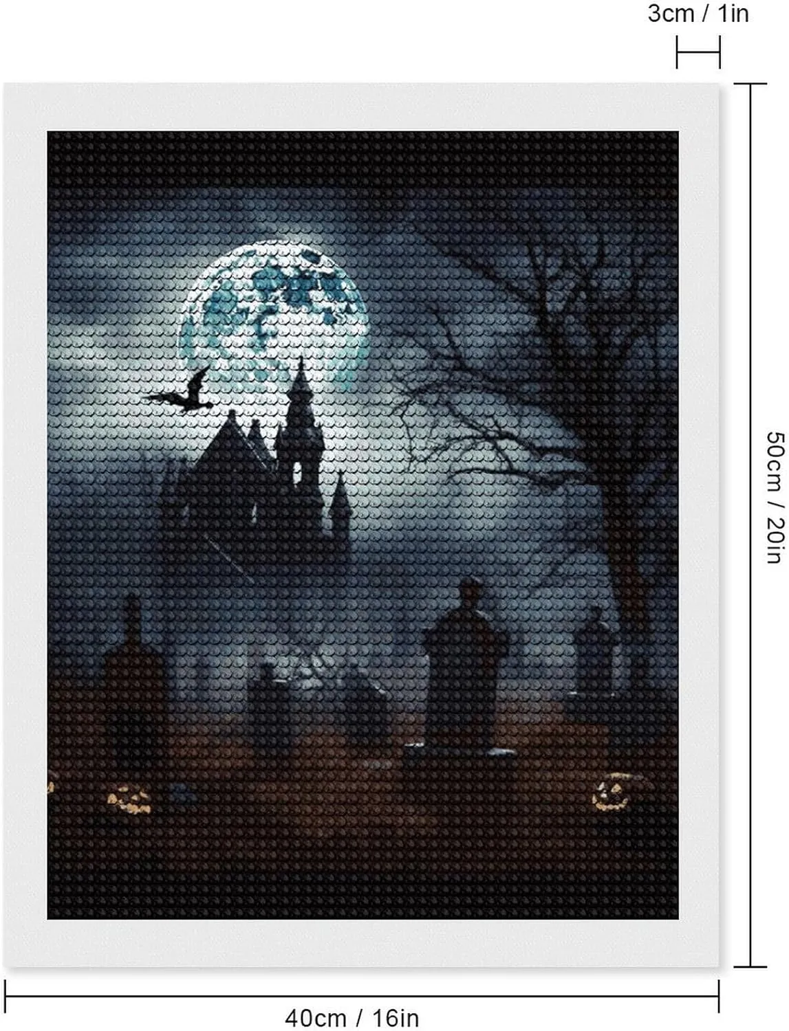 EKYOSHCZ Diamond Painting Kits for Adults DIY Full Drill Diamond Art Kits for Beginners Gothic Happy Halloween Round Drill Paint with Diamond Pictures Gem Art for Home Wall Decor 16"x20"