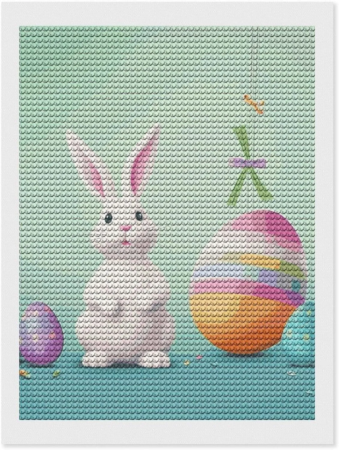 EKYOSHCZ Diamond Painting Kits for Adults DIY Full Drill Diamond Art Kits for Beginners Happy Easter Egg Rabbit Round Drill Paint with Diamond Pictures Gem Art for Home Wall Decor 12"x16"