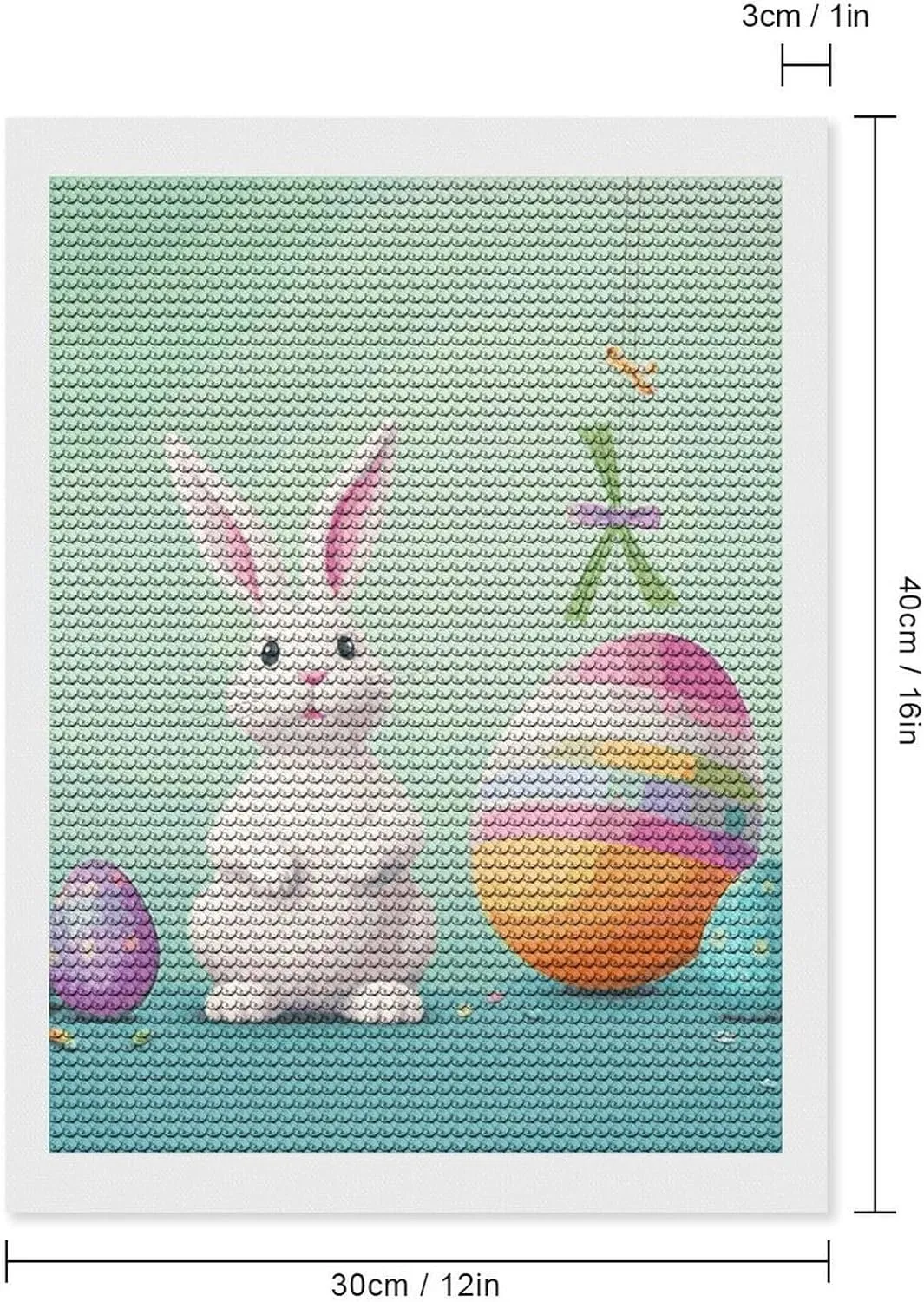 EKYOSHCZ Diamond Painting Kits for Adults DIY Full Drill Diamond Art Kits for Beginners Happy Easter Egg Rabbit Round Drill Paint with Diamond Pictures Gem Art for Home Wall Decor 12"x16"