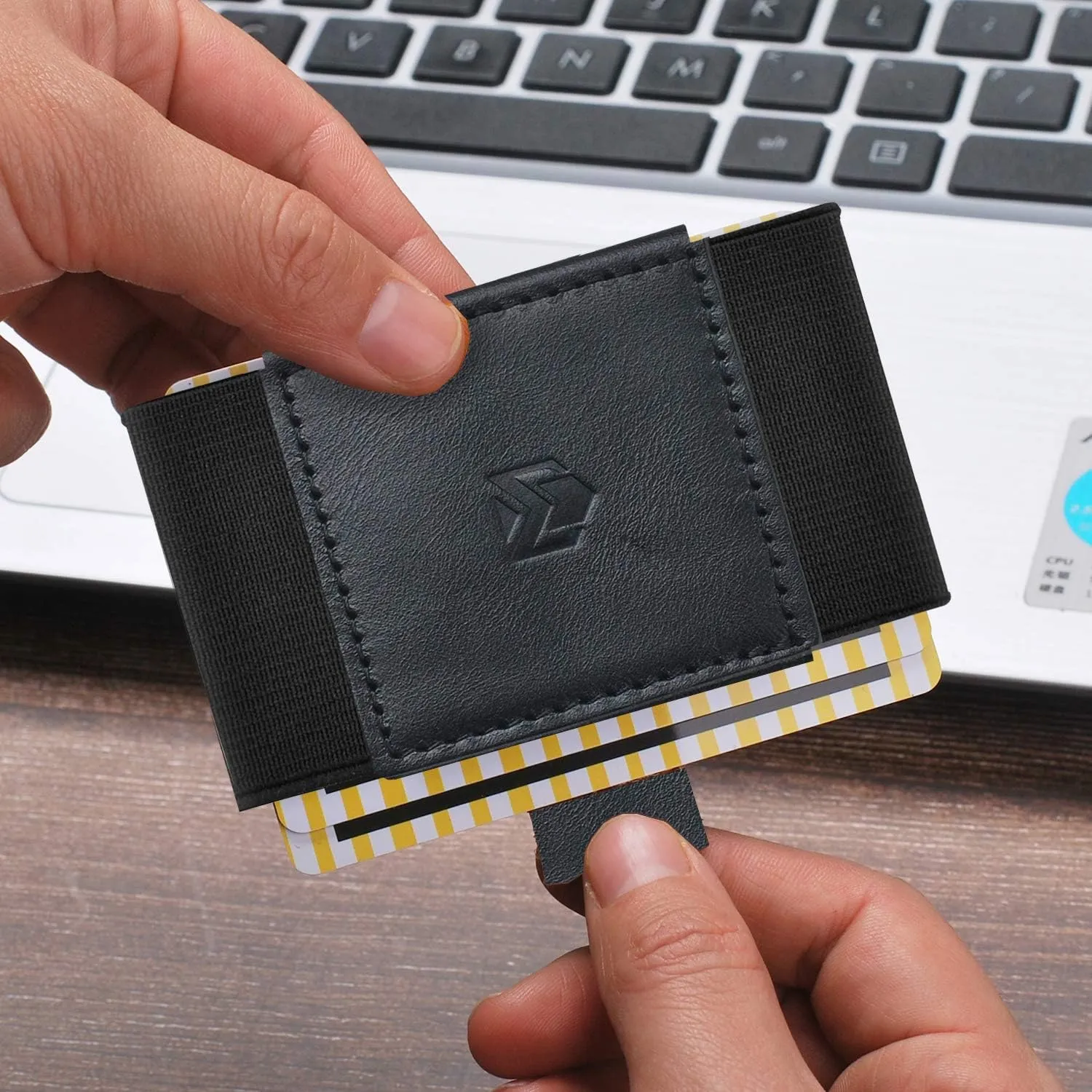 Elastic Slim Wallet - Small Minimalists Slim Front Pocket Credit Card Holder for Men & Women