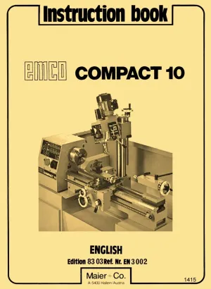EMCO Compact 10 Metal Lathe Operator Instruction Wiring Diagrams Manual Plastic Comb – January 1, 1900