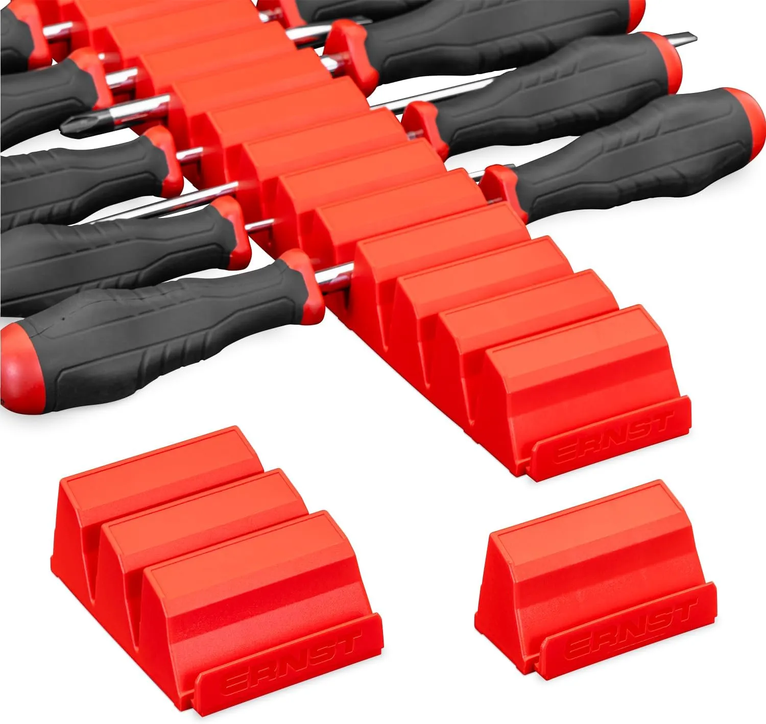 Ernst Manufacturing Screwdriver Pro - Modular Screwdriver Organizer for 26 Tools with Anti-Slip Base, Red - Made in the USA
