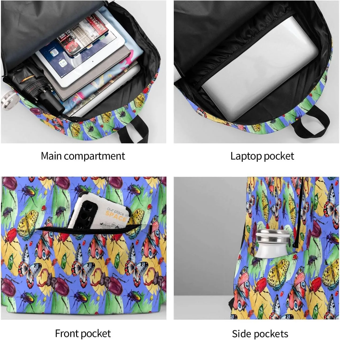 Exotic Beetle Wild Insect In A Watercolor Style Isolated Laptop Backpack Shoulder Bag Laptop Pack Travel Backpacks Commuter Back Pack Casual Daypack Bags With Side Pockets