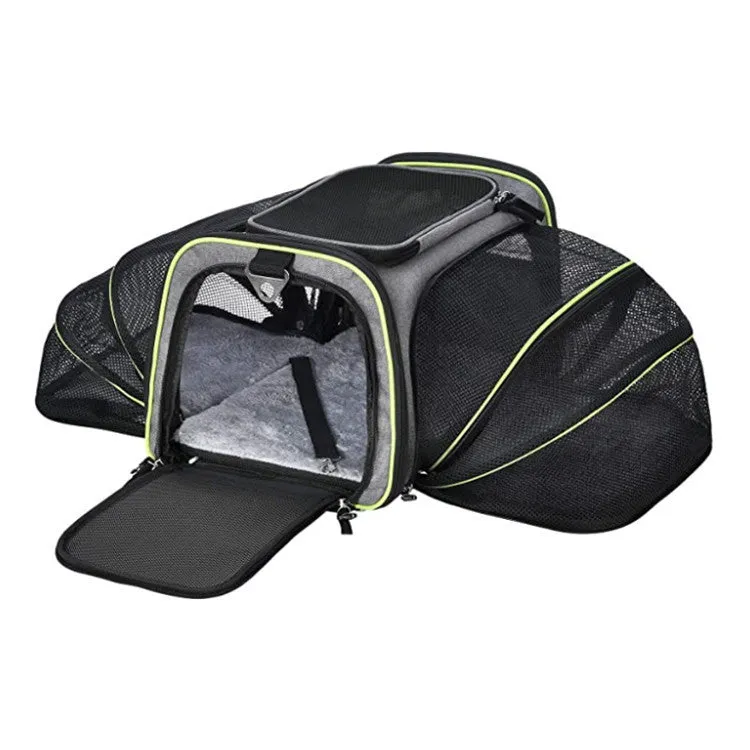 Expandable & Foldable Cat Carrier – Airline Approved with Reflective Tapes and Opened Doors for Safe Travel