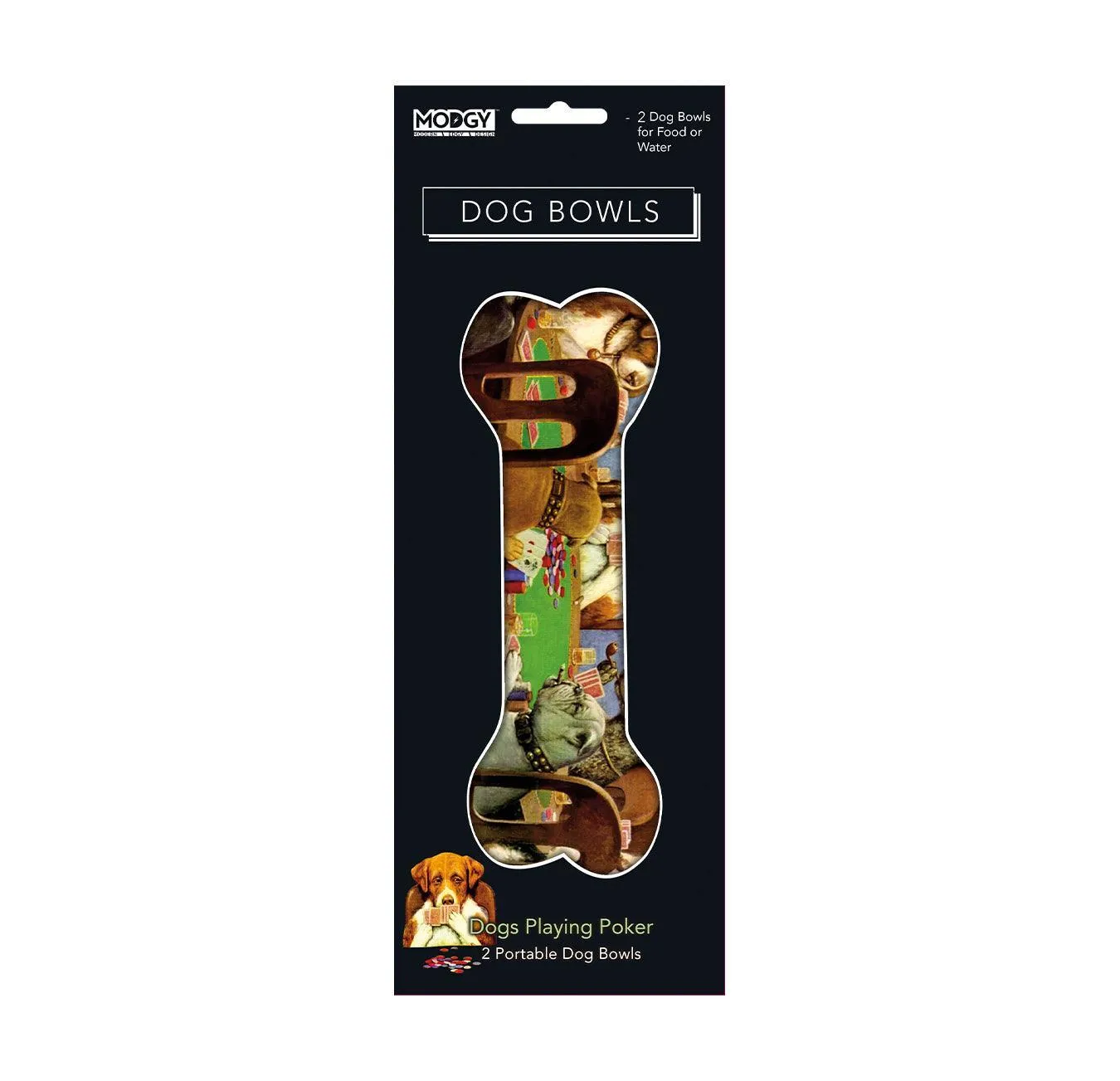 Expandable Collapsible Dog bowls (Set Of 2) - Dogs Playing Poker
