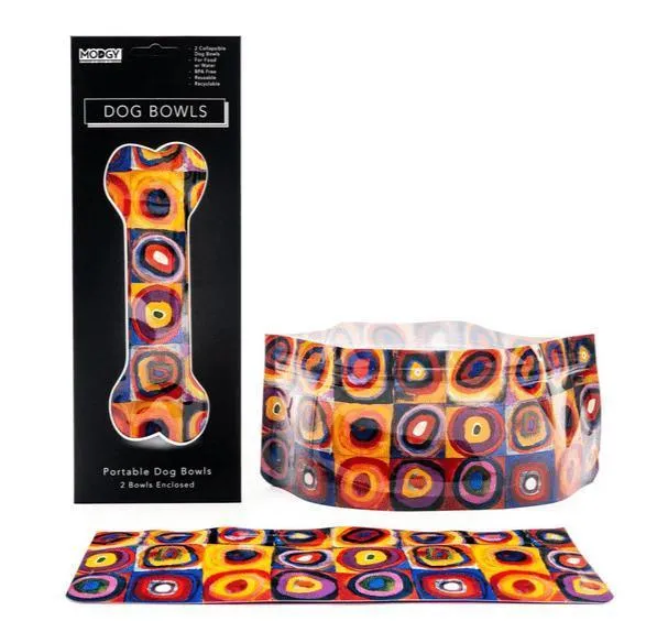 Expandable Collapsible Dog bowls (Set Of 2) - Kadinsky Circles
