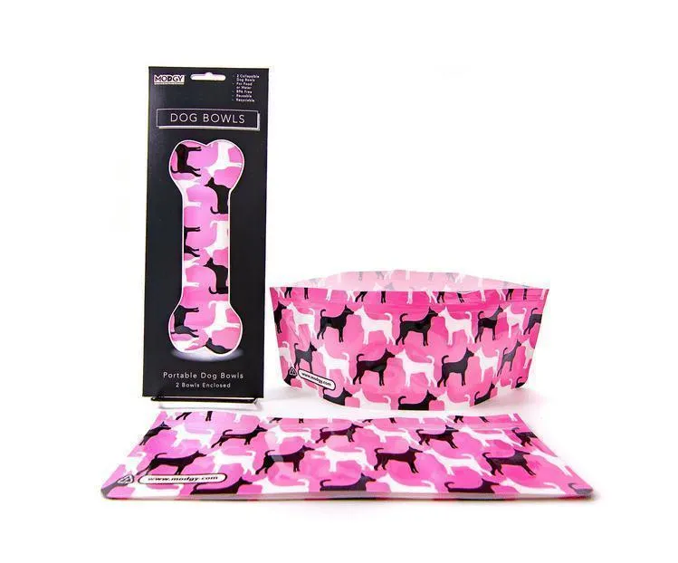 Expandable Collapsible Dog bowls (Set Of 2) - Pinky