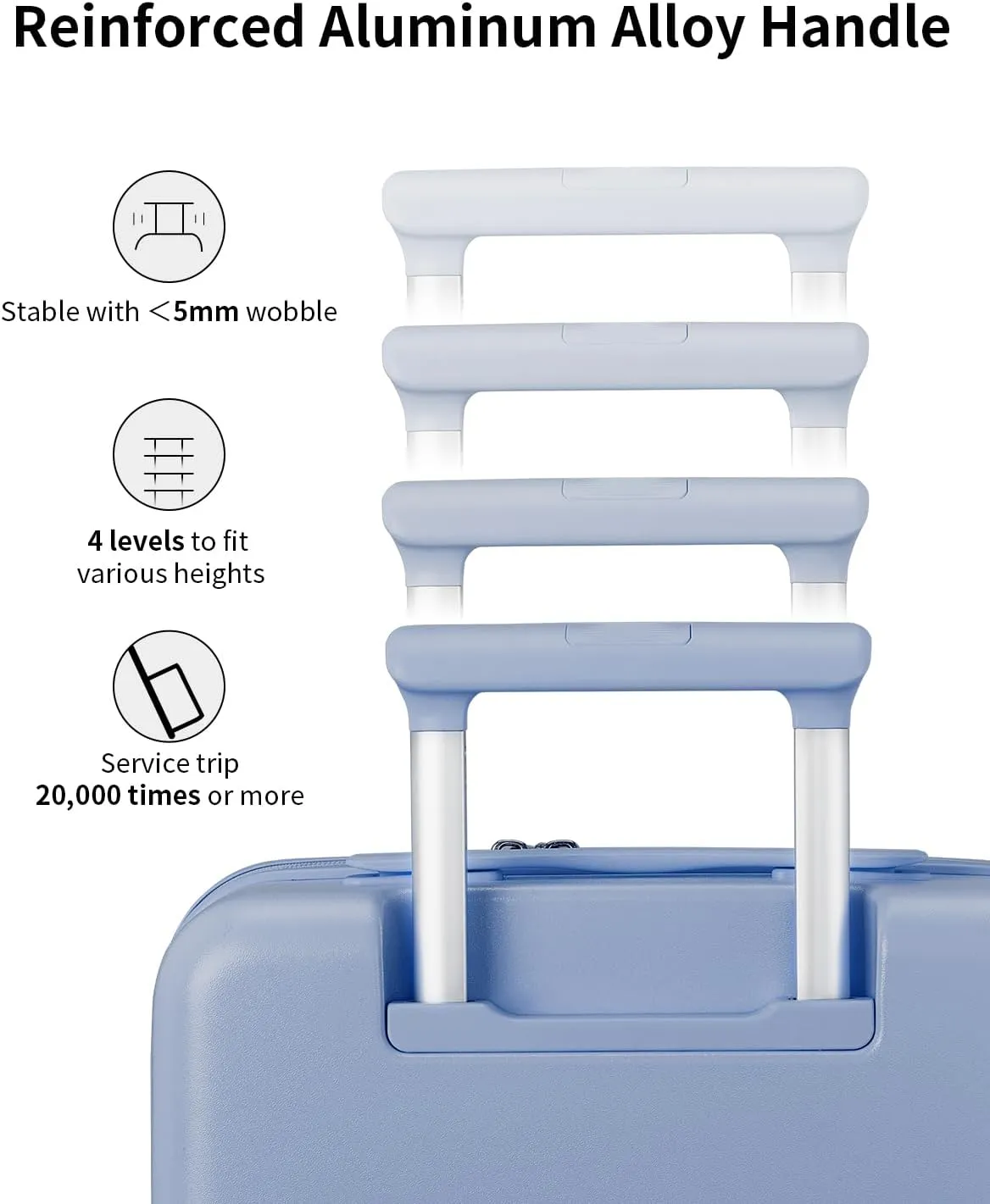 Expandable Top Open 24 Inch Checked Luggage with Spinner Wheels, Large Suitcase with TSA Lock, Hardside Travel Luggage Suitcases for Men Women, for 14 Days Travel, Blueberry Blue