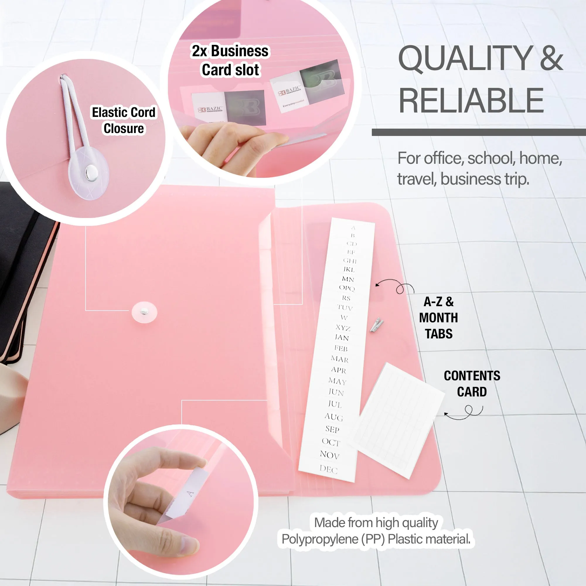 Expanding File A4/Letter Size Poly 7-Pocket Pastel Edition