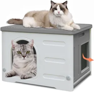 Exquisite Plastic Cat House Waterproof Escape Door, Artificial Cat House, Suitable for Indoor Pets Suitable for Indoor Pets(Green)