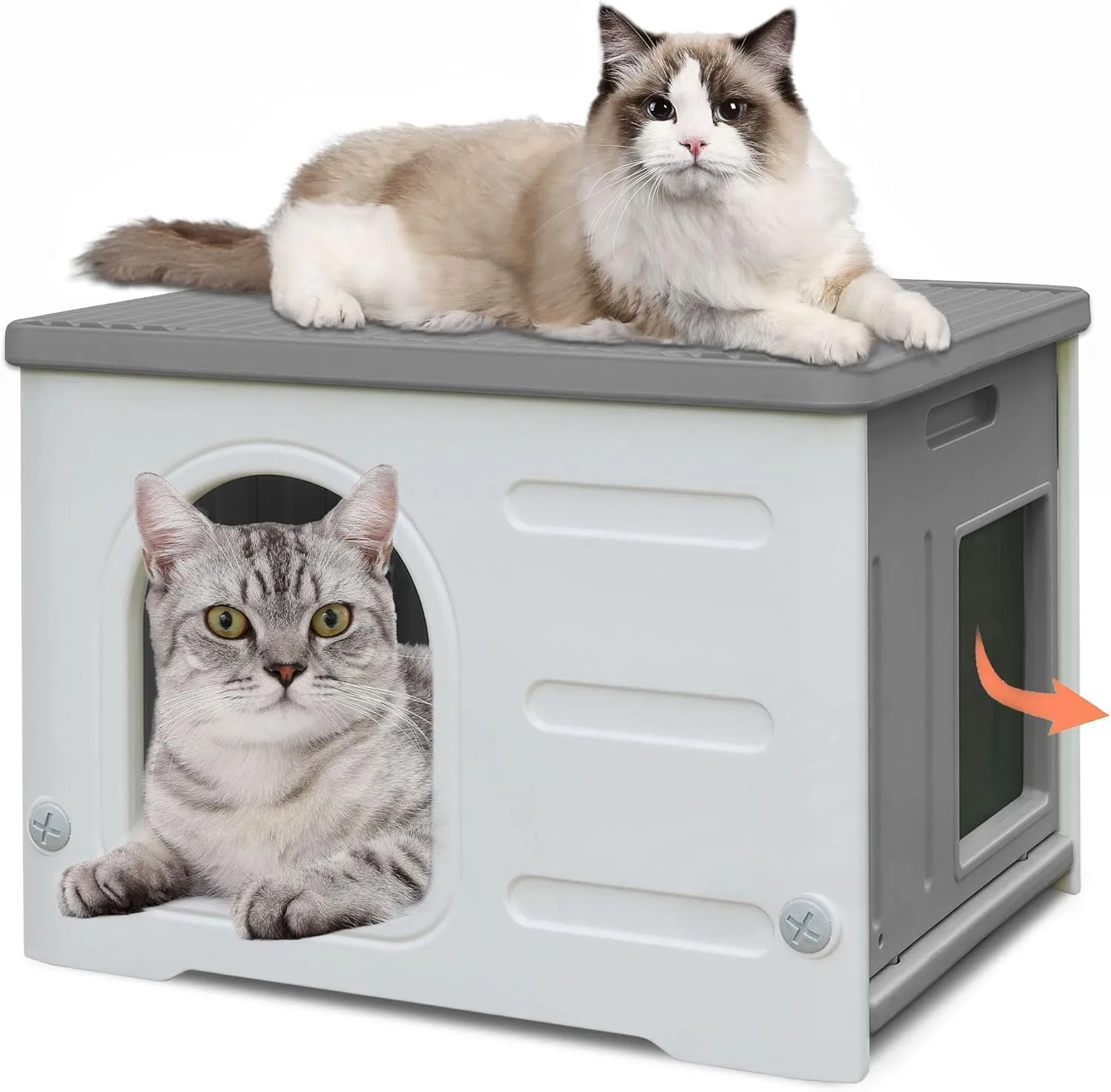 Exquisite Plastic Cat House Waterproof Escape Door, Artificial Cat House, Suitable for Indoor Pets Suitable for Indoor Pets(Green)