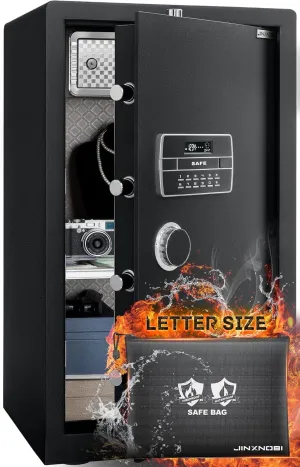 Extra Large Safe Box with Big Fireproof Waterproof Document Bag,6.05 Cubic Feet Home Safe Lock Box,33.5in Security Vault with Electronic Keypad Digital Lock,for Home Office Hotel,83.5lbs
