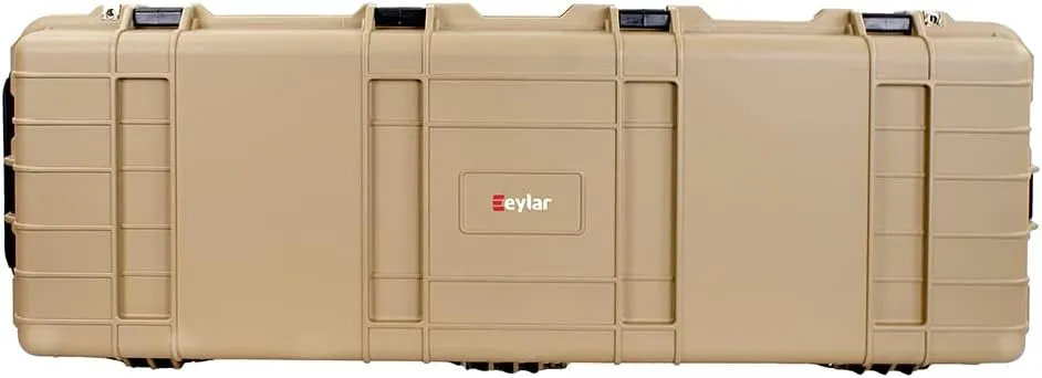 Eylar XL 44 Inch Deep Heavy Transport Roller Rifle Hard Case with Foam, Waterproof & Crushproof, Three Rifle Capacity, Auto-Pressure Valve with Lockable Fittings TSA Standards