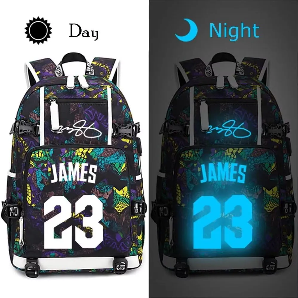 FANwenfeng Basketball Player 23 Luminous Backpack Travel Daypack Fans Bag (Style 8)