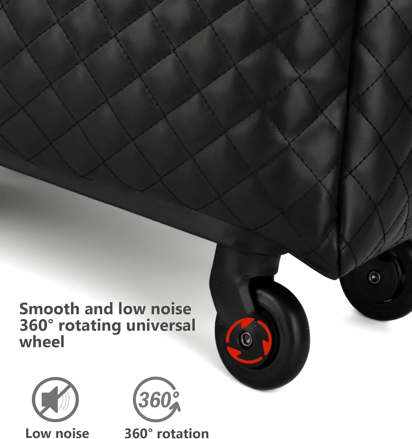 feilario 20in Leather Softside Underseat Carry on Suitcases Travel Duffel Bag with 4-rolling Spinner Wheels