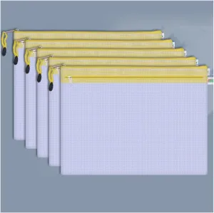 File Organizer A4 A5 B5 D File Bag Mesh Bag Zipper Bag PVC Transparent File Bag Student Information Bag for Teacher Civil Servant Office Worker File Folders (Color : 5pcs-D-Pink) (5pcs a5)
