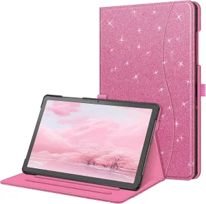 Fintie Case for Samsung Galaxy Tab A9 Plus/A9  5G 11 Inch 2023 Model (SM-X210/X216/X218), Multi-Angle Viewing Smart Stand Back Cover with Pocket Auto Wake/Sleep, Glittering Pink