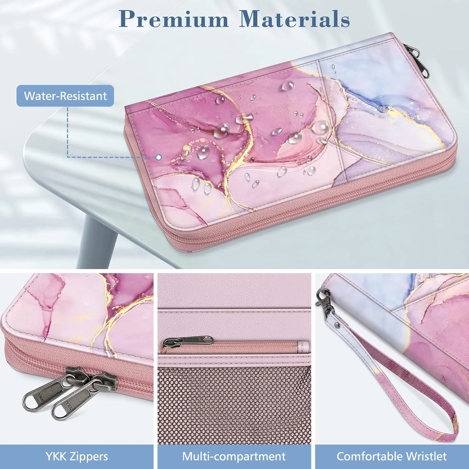 Fintie Family Passport Holder Wallet, RFID Blocking Travel Document Organizer Clutch Bag Credit Cards Case Cover for Women Men