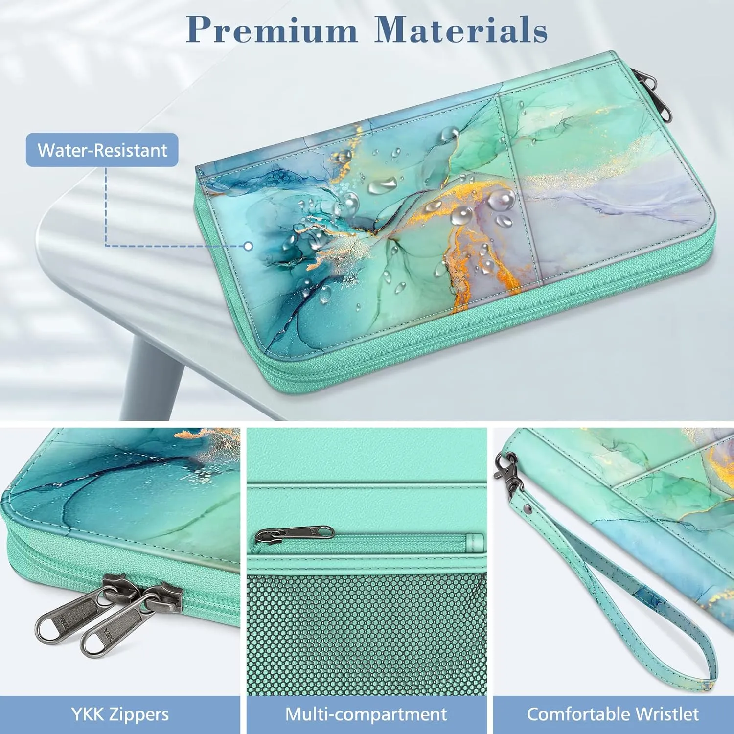 Fintie Family Passport Holder Wallet, RFID Blocking Travel Document Organizer Clutch Bag Credit Cards Case Cover for Women Men