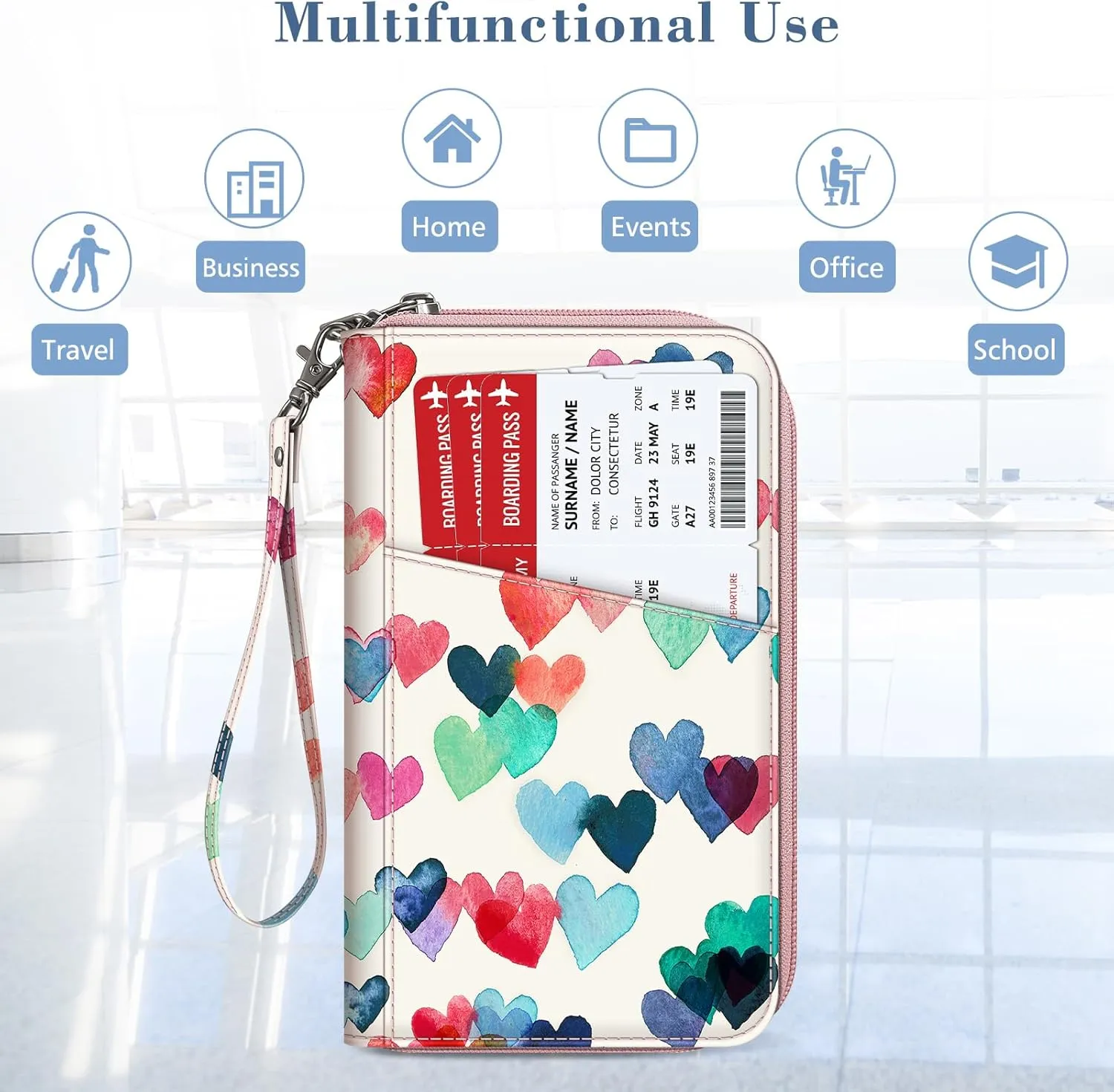 Fintie Family Passport Holder Wallet, RFID Blocking Travel Document Organizer Clutch Bag Credit Cards Case Cover for Women Men