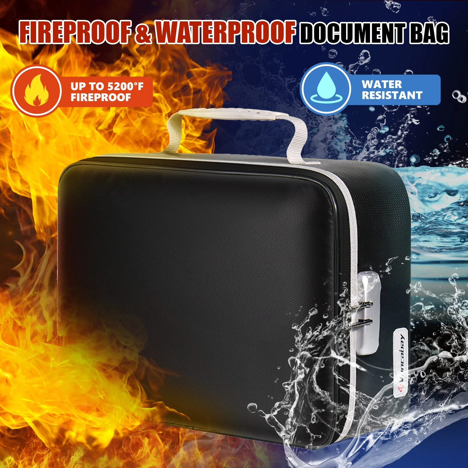 Fireproof bag 5200°F AL | Multilayer | Black & Gray | Voncabay