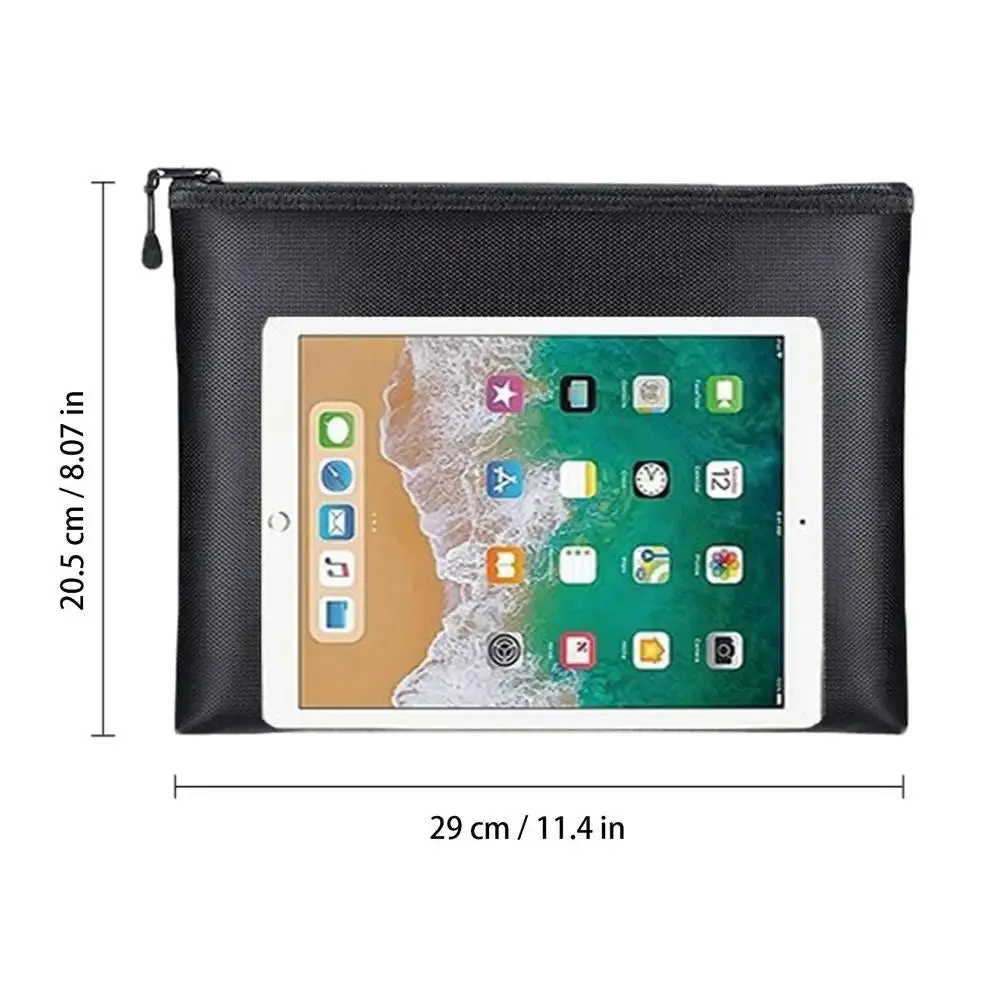 Fireproof Document Bag Waterproof Money Bags Fire Safe Storage Pouch with Zipper Cash File Envelope Holder for Home Office