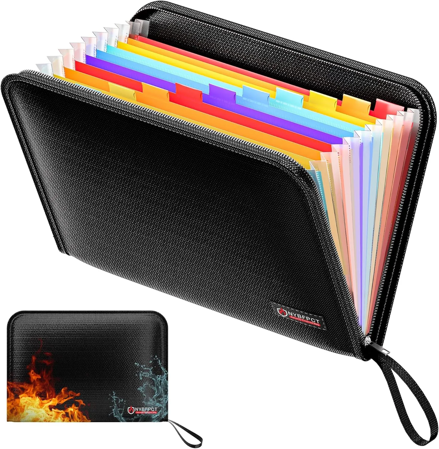 Fireproof Document Bags Waterproof Money Bag with Zipper Closure Fireproof Safe Storage Organizer Pouch Holder case Suitable for Valuables Money Legal Documents Tablet Passport Cash Bank Card