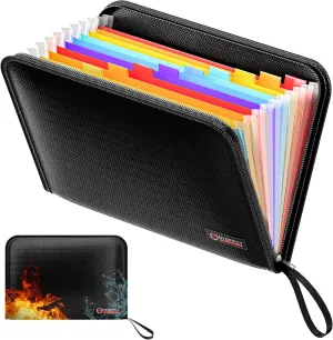 Fireproof Document Bags Waterproof Money Bag with Zipper Closure Fireproof Safe Storage Organizer Pouch Holder case Suitable for Valuables Money Legal Documents Tablet Passport Cash Bank Card