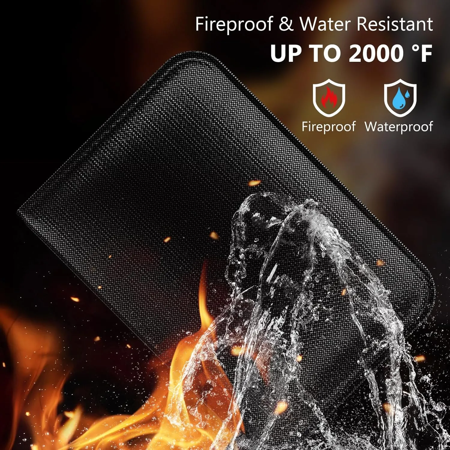 Fireproof Document Bags Waterproof Money Bag with Zipper Closure Fireproof Safe Storage Organizer Pouch Holder case Suitable for Valuables Money Legal Documents Tablet Passport Cash Bank Card