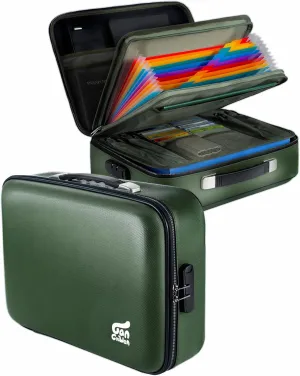 Fireproof Document Box 8 Layer File Organizer Box with Lock. Important Document with File Folder, Laptop, Portable Travel Safe