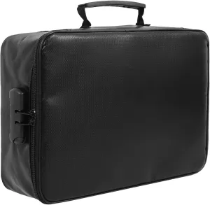 Fireproof Lockable Document Storage Bag for Home Travel Waterproof Heat Insulated Lockable Document Organizer for Important Files Laptop