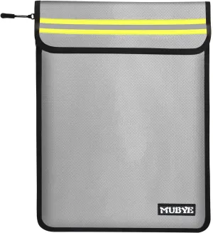 Fireproof Waterproof Money Document Bag - 15"x 11" Safe Zipper Bags with Reflective Strip, Fire & Water Proof Storage Organizer Pouch for Important Documents Holder,File,Cash,Passport,Tablet (Gray)