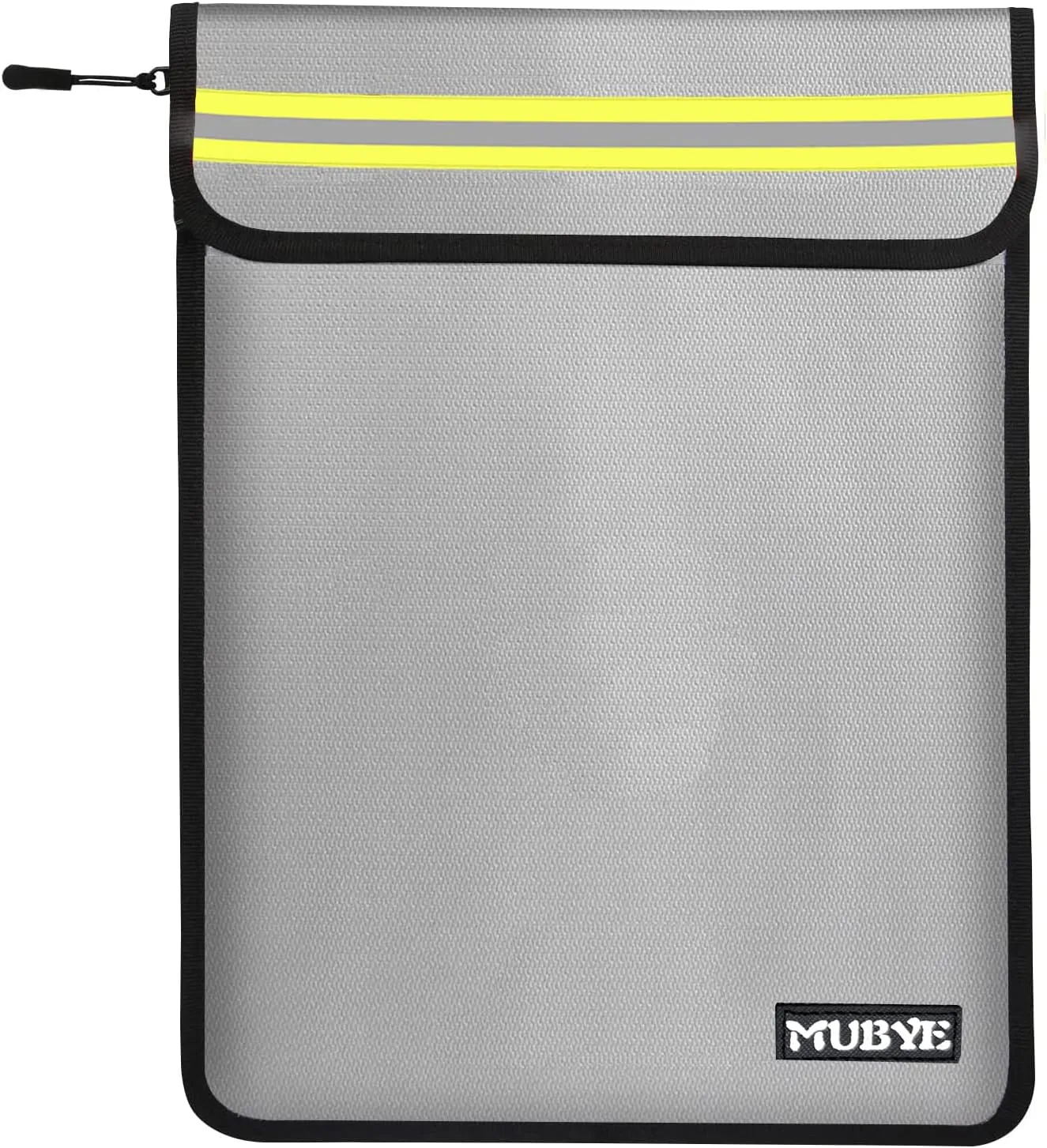 Fireproof Waterproof Money Document Bag - 15"x 11" Safe Zipper Bags with Reflective Strip, Fire & Water Proof Storage Organizer Pouch for Important Documents Holder,File,Cash,Passport,Tablet (Gray)