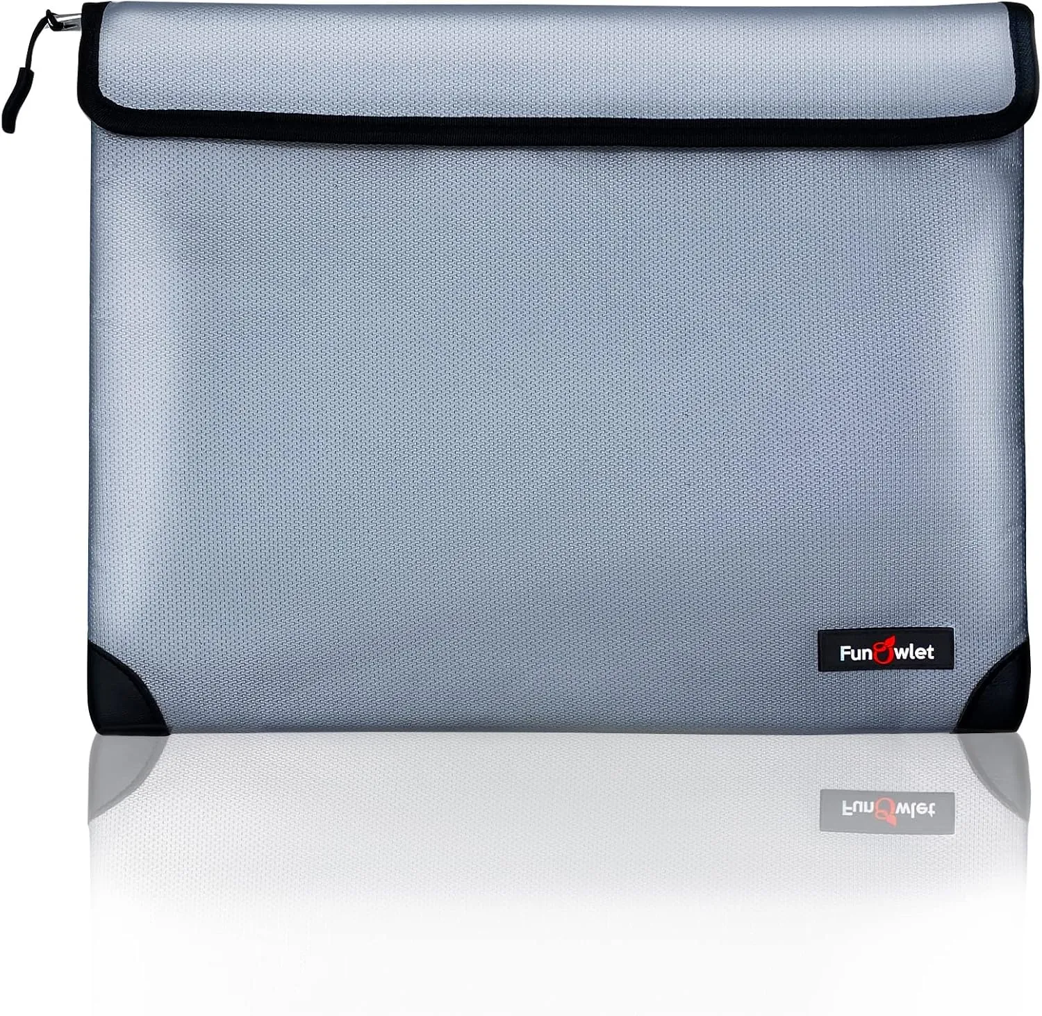 Fireproof Waterproof Money Document Bag - with 4200°F Heat Insulated Safe Storage Pouch with Zipper Upgraded 8 Layers of Functional Material for Valuables (13.9"x10.6" Gray)