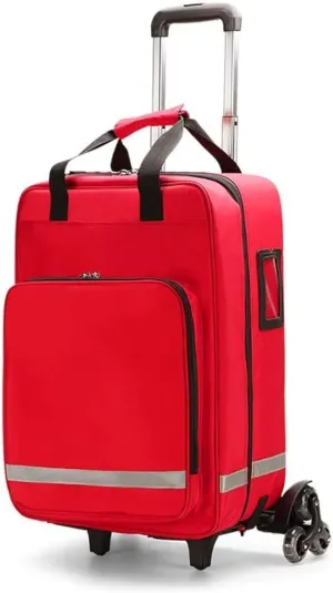 First Aid Backpack Empty Large, Camping First Aid Kit Trolley An All Purpose First Aid Kit for Emergencies At Home(Red)