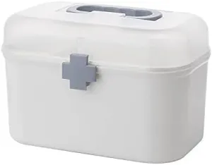 First Aid Kit Medical Plastic Storage Box with Handle, Lockable Medicine Organizer for Home, Office, Travel, and Outdoor Use