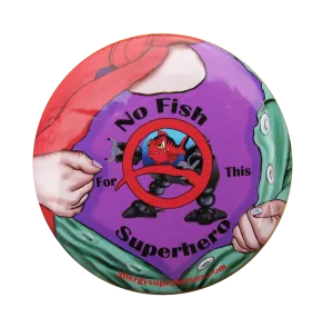 Fish Allergy Superhero Girl Button