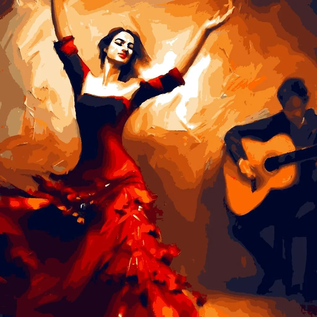 Flamenco Dancer (5) - Van-Go Paint-by-Number Kit 50x50cm no Frame