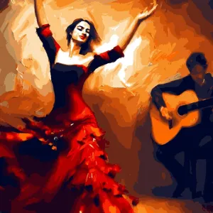 Flamenco Dancer (5) - Van-Go Paint-by-Number Kit 50x50cm no Frame